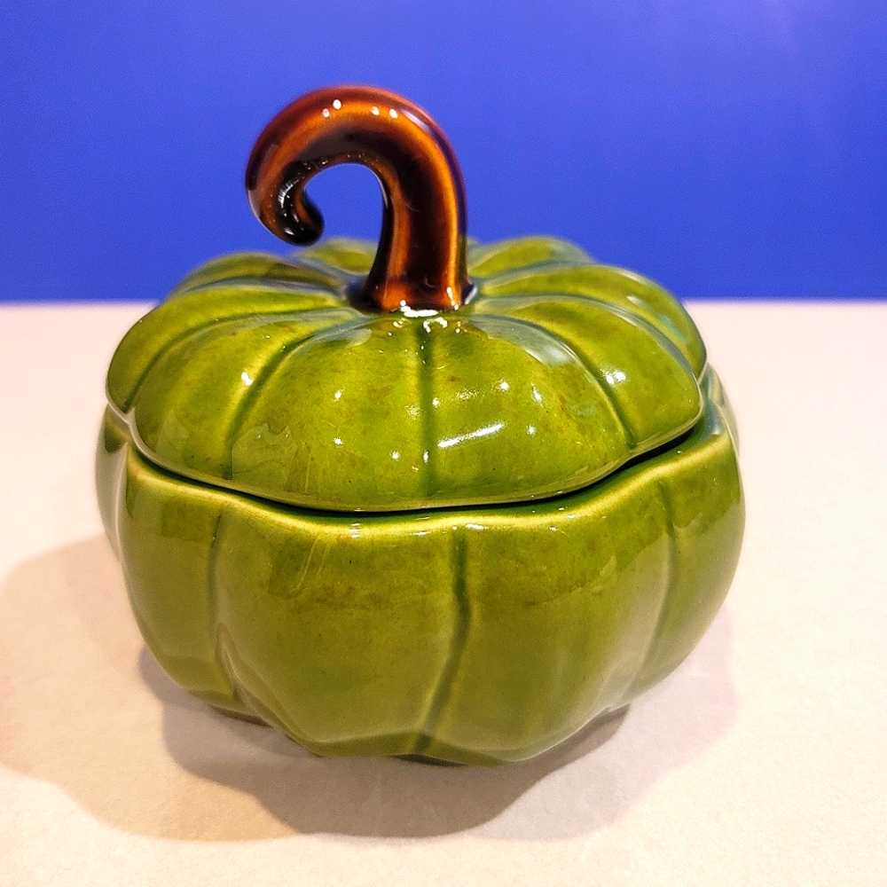 Pumpkin/Gourd Soup Server Williams Sonoma Green Bowl Crock